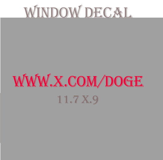 Vinyl Car Window Sticker  -  WWW.X.COM/DOGE - Red Vinyl